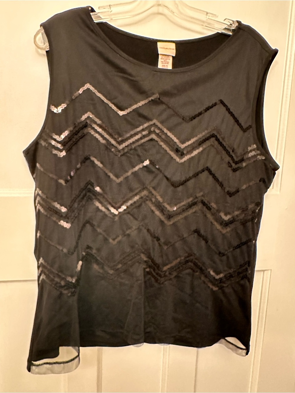 ⭐️ Covington XL Black Sleeveless Sequin Chevron Camisole Top